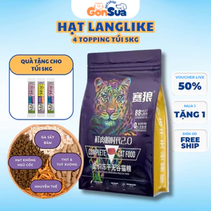 Hạt Cho Mèo LANGLIKE Siêu Topping Đạm 40%, Hạt LANGLIKE Cho Mèo Không Độn Ngũ Cốc