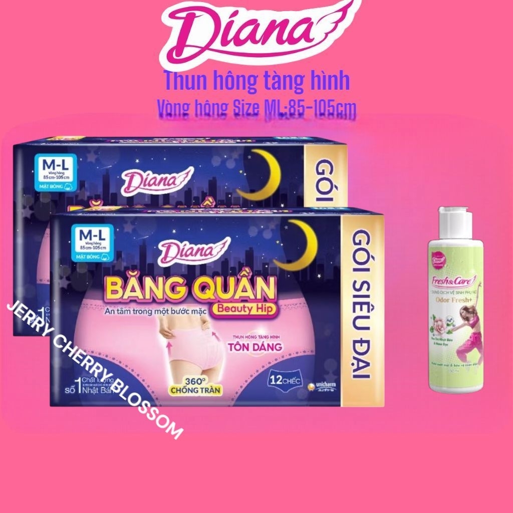 [KÈM QUÀ ngẫu nhiên]Combo 2 gói băng vệ sinh dạng quần Diana Beauty hip size ML12 chiếc/gói