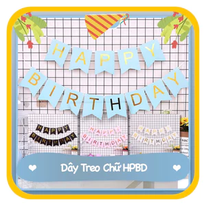 Dây Chữ Happy Birth Day Đủ Màu ( Có Kèm dây)
