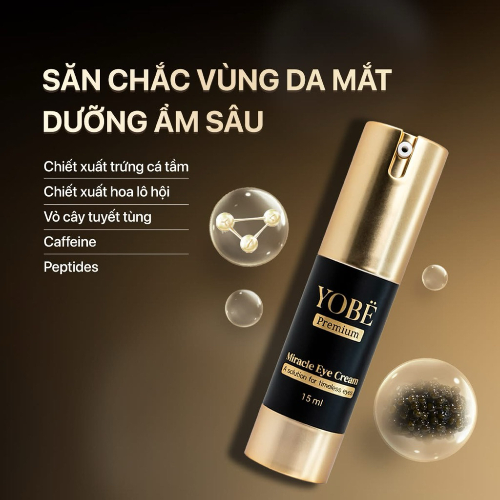 Kem Dưỡng Mắt Sáng Da Mờ Quầng Thâm Cao Cấp Yobe 15mL [Chính Hãng]