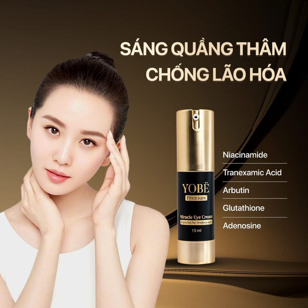 Kem Dưỡng Mắt Sáng Da Mờ Quầng Thâm Cao Cấp Yobe 15mL [Chính Hãng]