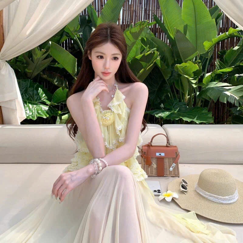 Sét Yếm Tơ Ánh Kim Cao Cấp – Dịu Dàng, Thướt Tha, Sang Trọng