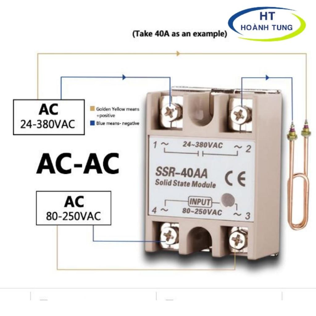 Rơ le bán dẫn SSR-40AA solid relay state 40A đổi từ điện áp AC sang AC ...