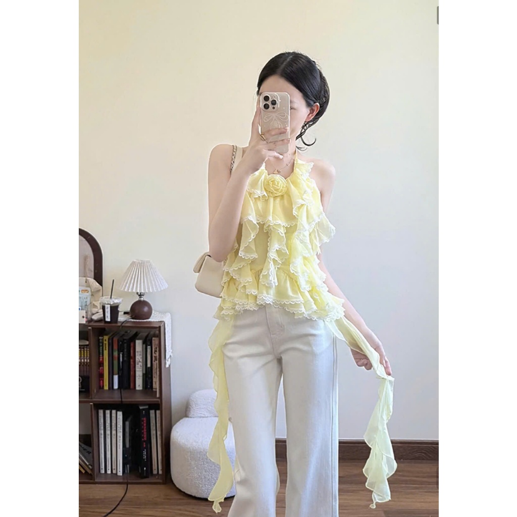 Sét Yếm Tơ Ánh Kim Cao Cấp – Dịu Dàng, Thướt Tha, Sang Trọng