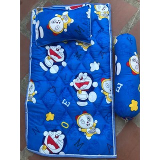 Bộ gối nệm cho bé đi học nhà trẻ Cotton họa tiết hoạt hình trẻ em