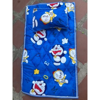Bộ gối nệm cho bé đi học nhà trẻ Cotton họa tiết hoạt hình trẻ em
