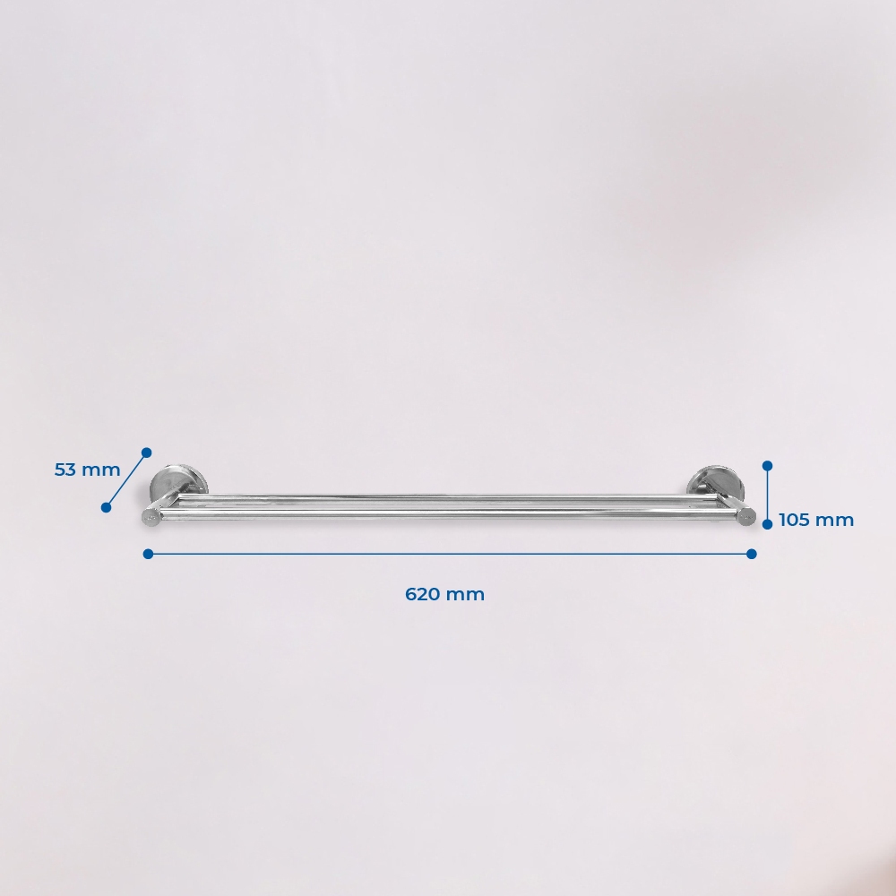 Thanh treo khăn nhà tắm Deli đôi QUI PHÚC, inox 304 không gỉ, sáng bóng, đa dạng kích thước