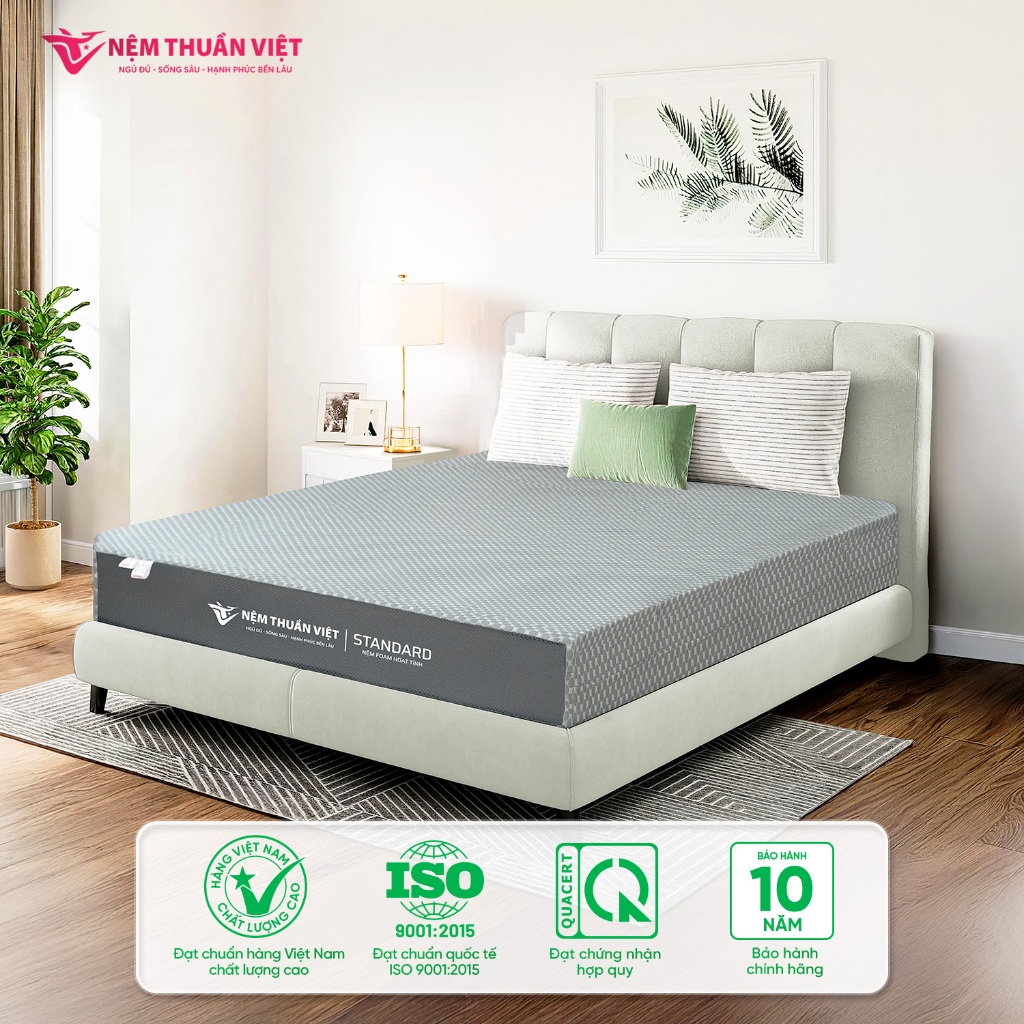Nệm Foam Standard Thuần Việt -  Nâng Đỡ Êm Ái, Thoáng Mát - Đầy Đủ Kích Thước