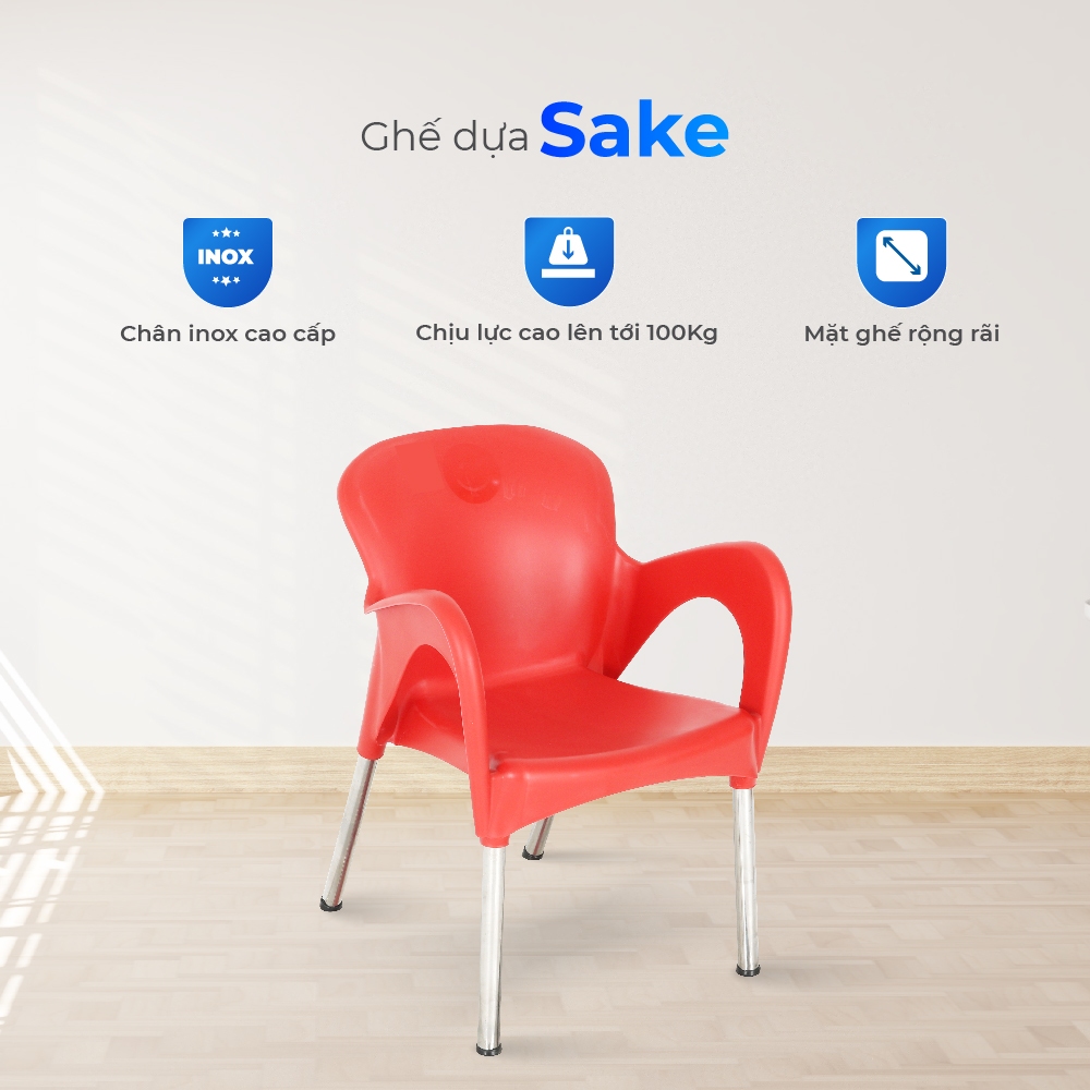 Ghế cà phê Sake QUI PHÚC, chân inox chắc chắn, không gỉ, chắc chắn, an toàn, chân ghế chống trượt