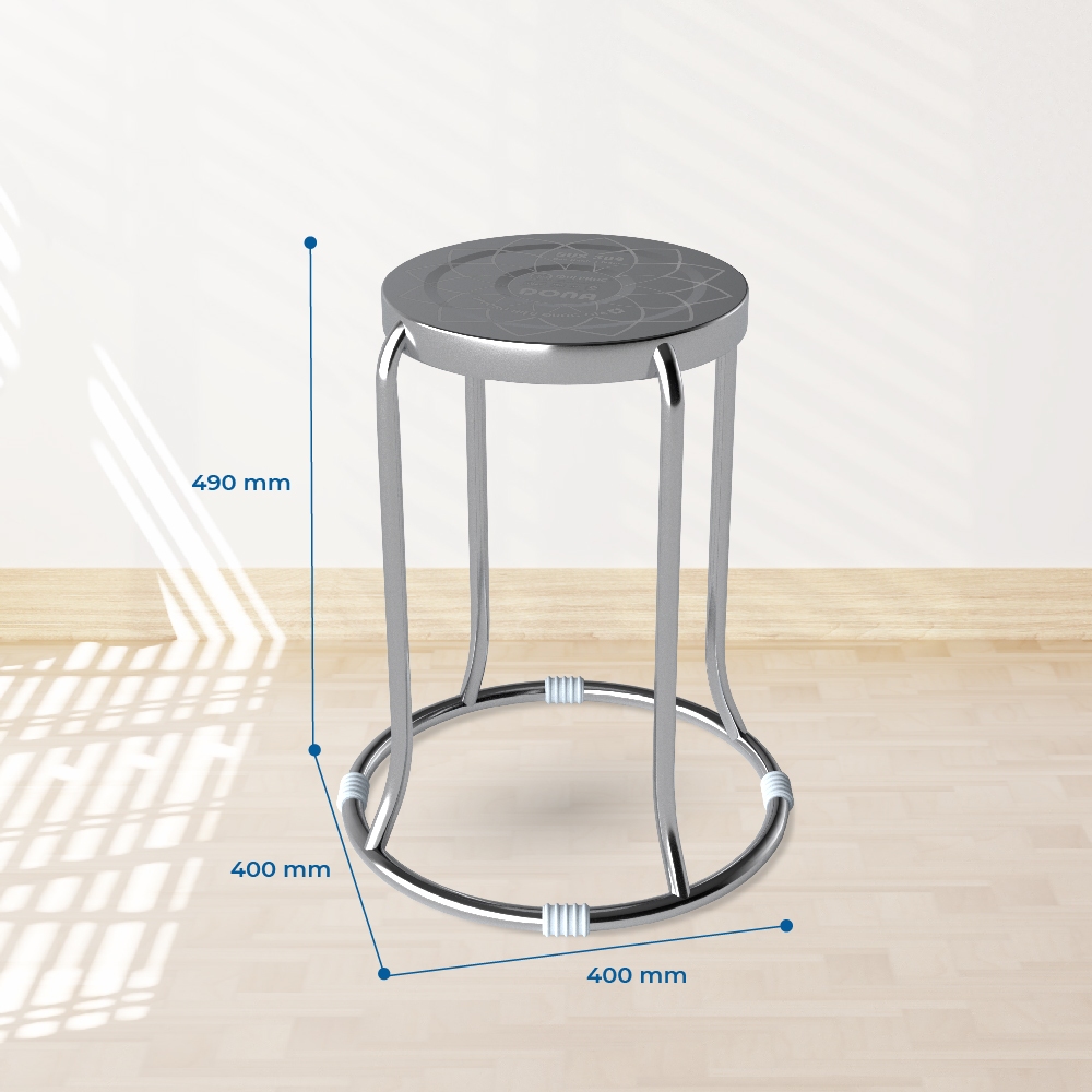 [HỎA TỐC] Ghế đôn inox QUI PHÚC, inox 201/304 cao cấp, sáng bóng, chịu lực tốt, xếp chồng tiện lợi