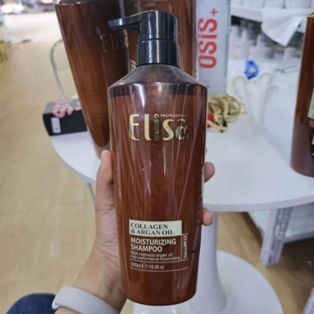Cặp Dầu Gội Xả Elisabara Collagen & Argan Oil 500ml/800ml | Dưỡng Ẩm, Phục Hồi, Mềm Mượt Tóc.