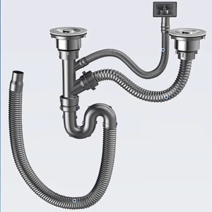 bộ xả bồn rửa chén 2 hộc– ống thoát đôi, chống rò rỉ, ren đồng chắc chắn,Có lưới lọc,Chống mùi,Chống côn trùng