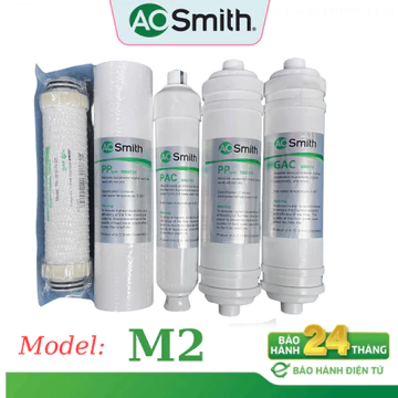 Trọn bộ 5 cấp lọc nước AO Smith Chính Hãng M2, G2, A2 - Hàng Chính Hãng 100%