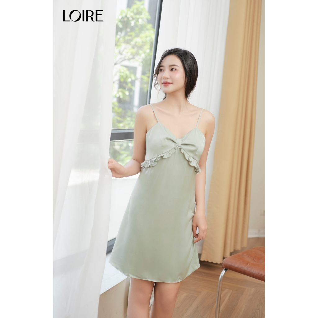Váy Ngủ Lụa Hồng Phối Nơ Điệu Đà Loirechic VNS06