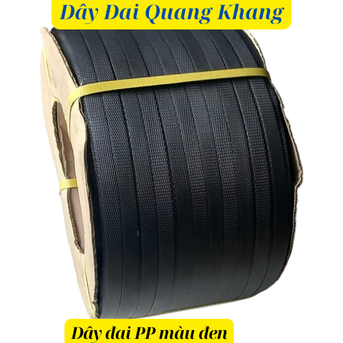 Dây đai nhựa pp màu đen, sản phẩm thông dụng, dùng đóng thùng caton
