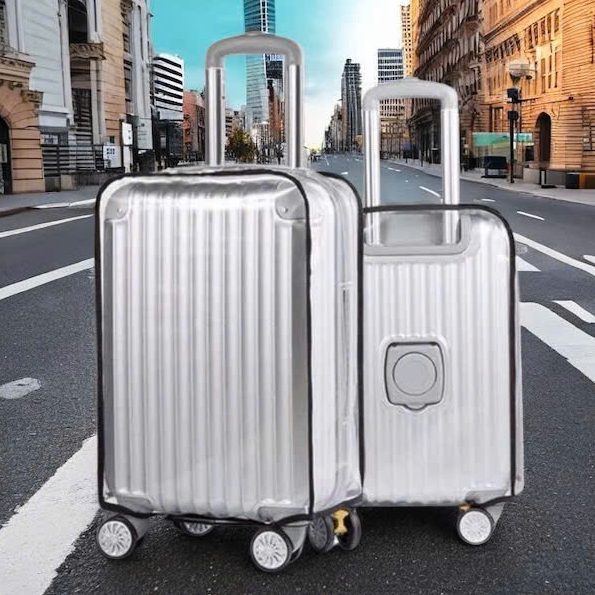 Bao trùm nhựa pvc trắng trong bảo vệ vali size 18/20/22/24/26/28/30 có viền- không viền-khe kéo toàn diện [HOT DEAL]