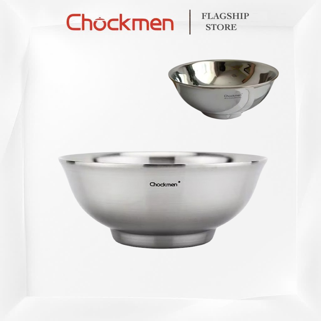[SP MỚI - CHUẨN CHOCKMEN ] Bát 2 Lớp CHOCKMEN Inox 18/10 Chống Nóng Âu Salad Bát Cách Nhiệt