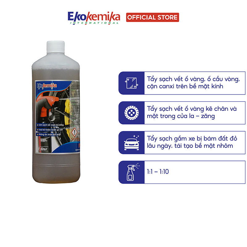 DUNG DỊCH TẨY Ố LAZĂNG VÀ Ố KÍNH Ô TÔ PERLEGA THƯƠNG HIỆU EKOKEMIKA ITAY - 1L