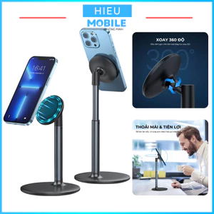 Giá đỡ điện thoại nam châm hút lưng điều chỉnh chiều cao góc nhìn khung nhôm đế thép H048