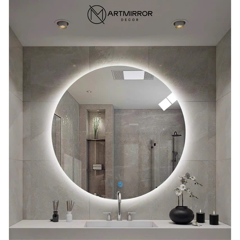 Gương TRÒN LED HẮT Nhà Tắm, Bàn Trang Điểm kính Việt - Nhật cao cấp dày 4mm
