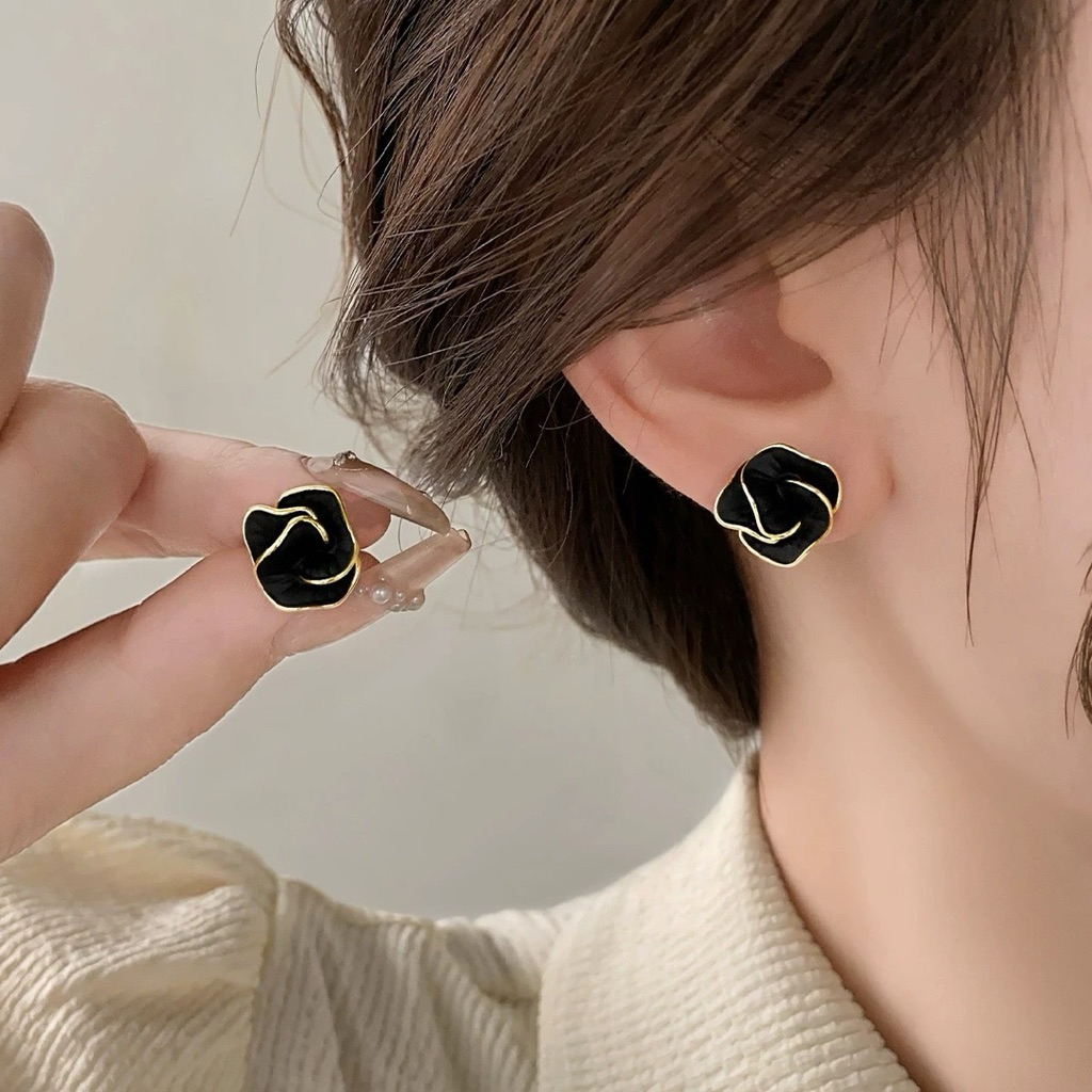 Khuyên tai nữ chuôi bạc 925 DE MERCI ACCESSORIES phong cách tiểu thư xinh xắn BT03