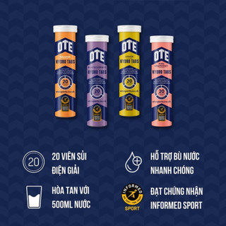 Hộp Viên sủi điện giải OTE Hydro Tabs bù nước bù khoáng ngăn ngừa chuột rút tăng sức bền thể thao