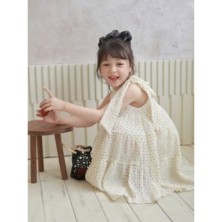 [B&G] Đầm váy chấm bi nhẹ nhàng, chất vải mát mịn bèo tầng nhẹ nhàng cho bé gái từ 12-45kg