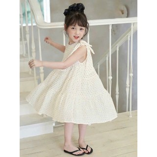 [B&G] Đầm váy chấm bi nhẹ nhàng, chất vải mát mịn bèo tầng nhẹ nhàng cho bé gái từ 12-45kg