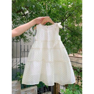 [B&G] Đầm váy chấm bi nhẹ nhàng, chất vải mát mịn bèo tầng nhẹ nhàng cho bé gái từ 12-45kg