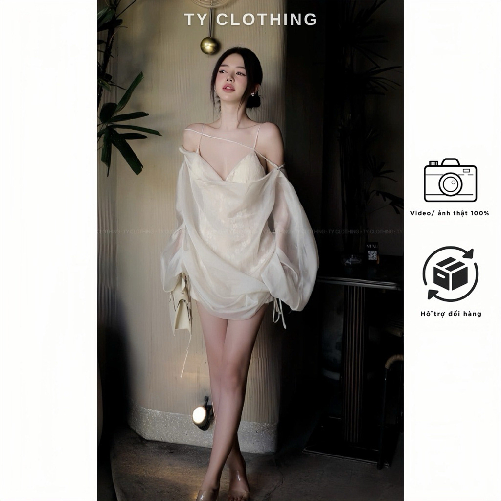 Jum thêu ren kèm lưới voan hai món- Hàng Thiết Kế- Màu Be- TYCLOTHING