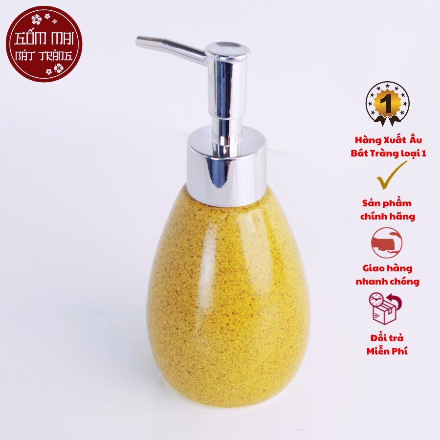 Bình Sứ Sữa Tắm, Bình Dầu Gội , Bình Nước Rửa Tay, Nước Rửa Chén, Khách Sạn Dáng Xoài Gốm Sứ Cao Cấp