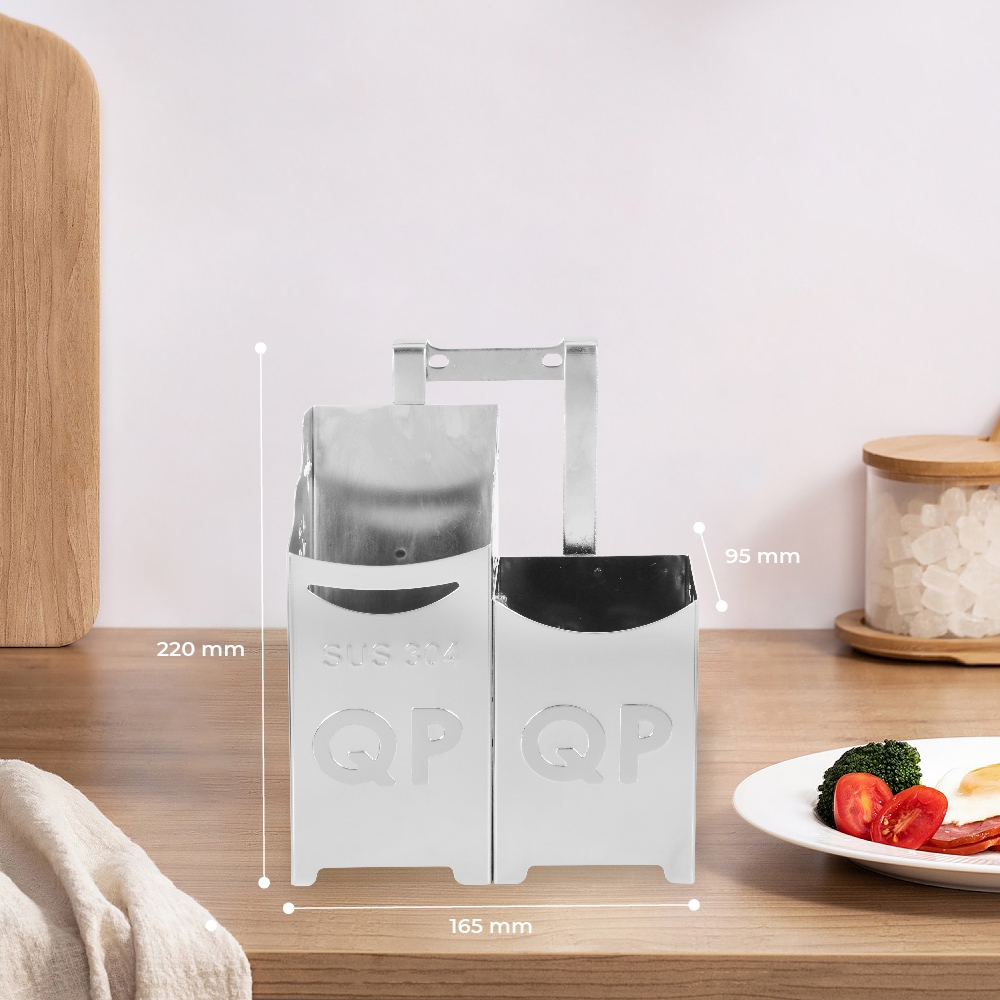 Ống đũa Deli Vuông QUI PHÚC, 2 ngăn, inox 304 không gỉ, sáng bóng, cao cấp, an toàn vệ sinh