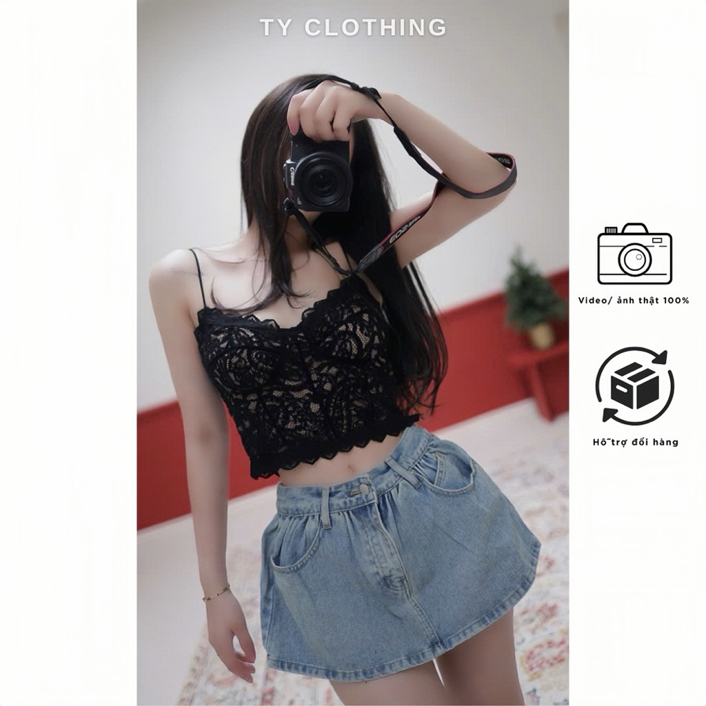 Áo Bra Đen- Hàng Thiết Kế- Màu Đen và Trắng Kem- TYCLOTHING