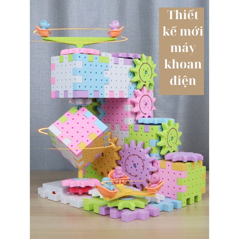 Đồ Chơi Lắp Ráp Bánh Răng Có Thể Chuyển Động Đồ Chơi Sáng Tạo Bộ Xếp Hình Bánh Răng Xoay -PUPU HOUSE