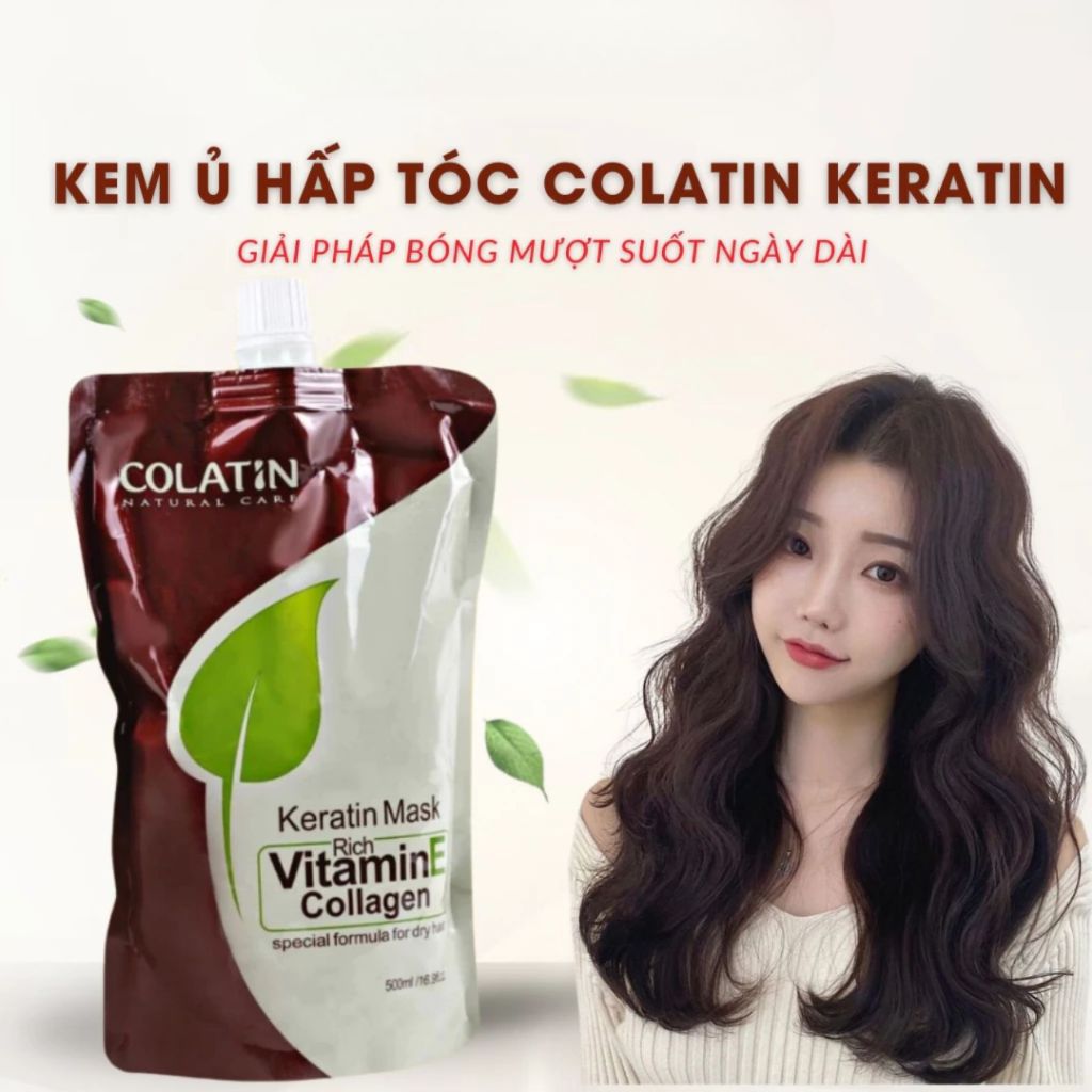 Kem Ủ Tóc Colatin Keratin Mask Vitamin E 500ml | Dưỡng Tóc Mềm Mượt, Hỗ Trợ Phục Hồi Tóc Khô Xơ.