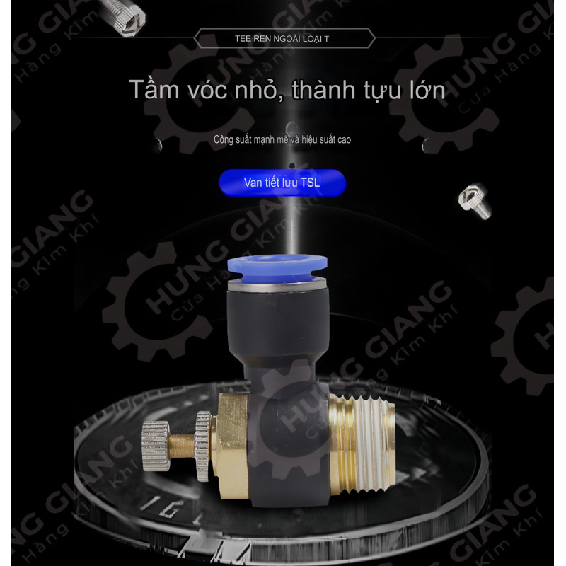 Van Tiết Lưu Khí Nén SL Điều Chỉnh Ren Ngoài Đủ Kích Cỡ