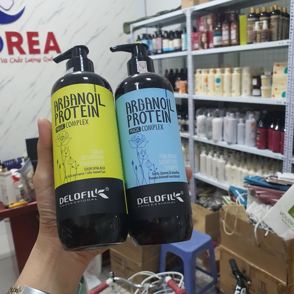 Cặp Dầu Gội Xả Delofil Argan Oil 500ml/800ml | Dưỡng Tóc Mềm Mượt, Hỗ Trợ Phục Hồi Tóc Khô Xơ.