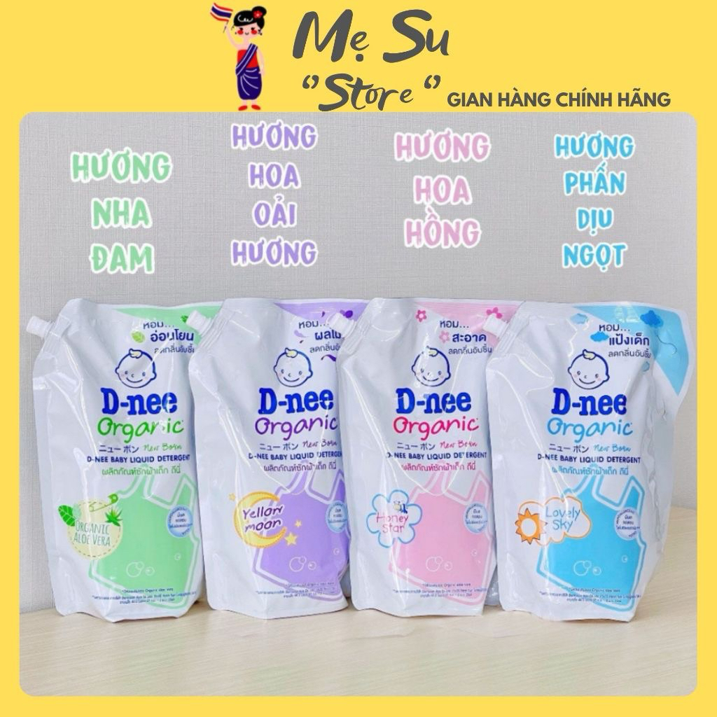 Nước giặt Dnee Organic Túi 1400ml Thái Lan Chính Hãng, Giặt Xả 2in1 An ...