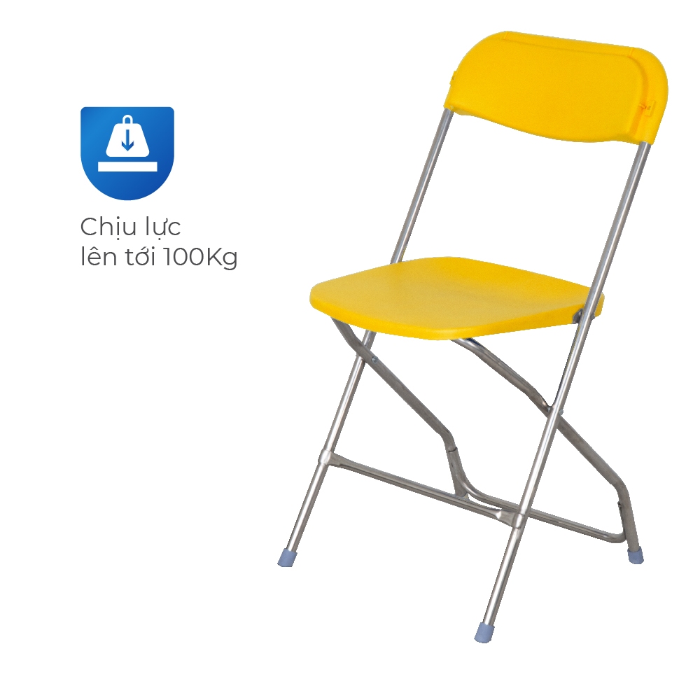Ghế lưng tựa gấp gọn Jumbo QUI PHÚC, khung inox sáng bóng, chắc chắn, lưng nhựa cao cấp, bền màu, thoải mái