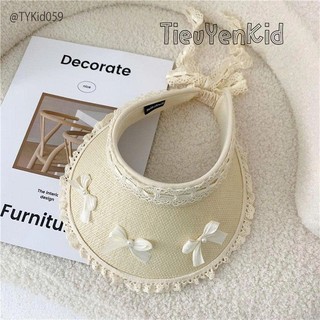 Phụ kiện trẻ em, Mũ cói che nắng cho bé gái vòng đầu 50-52cm M059 | Tiểu Yến KID