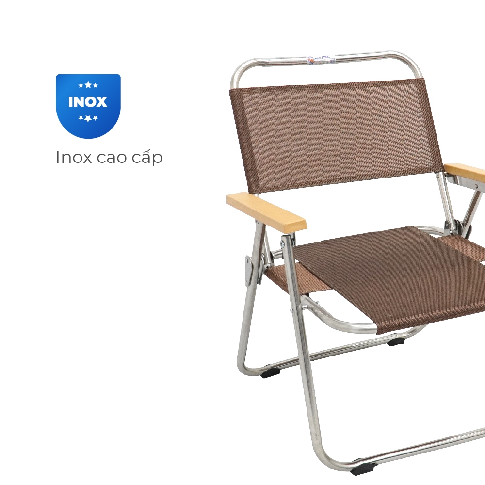 Ghế cà phê QUI PHÚC, sườn inox sáng bóng, lưng lưới thoáng khí, thoải mái, gấp gọn linh hoạt, dễ dàng di chuyển
