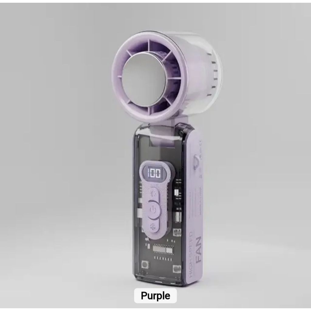 Quạt cầm tay mini trong suốt động cơ turbo TEKKIN TI-238 tích hợp sò lạnh chườm mát pin trâu 3600 mah có đèn pin | BigBuy360 - bigbuy360.vn