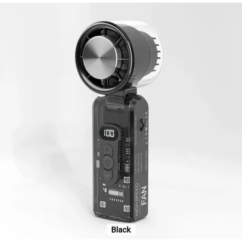 Quạt cầm tay mini trong suốt động cơ turbo TEKKIN TI-238 tích hợp sò lạnh chườm mát pin trâu 3600 mah có đèn pin | BigBuy360 - bigbuy360.vn