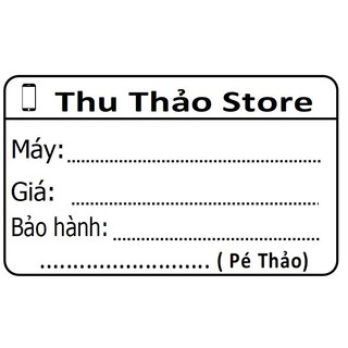 100 tem PVC dán điện thoại, thông tin bảo hành, đặt biệt tháo ra ko để lại keo trên máy KT 5x3,5cm