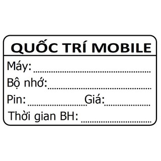 100 tem PVC dán điện thoại, thông tin bảo hành, đặt biệt tháo ra ko để lại keo trên máy KT 5x3,5cm