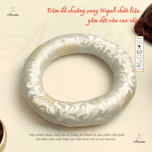 Đệm để chuông xoay Nepal chất liệu gấm dệt vân cao cấp - CXNP21 - Đệm chuông xoay Nepal - Chuông xoay Tây Tạng