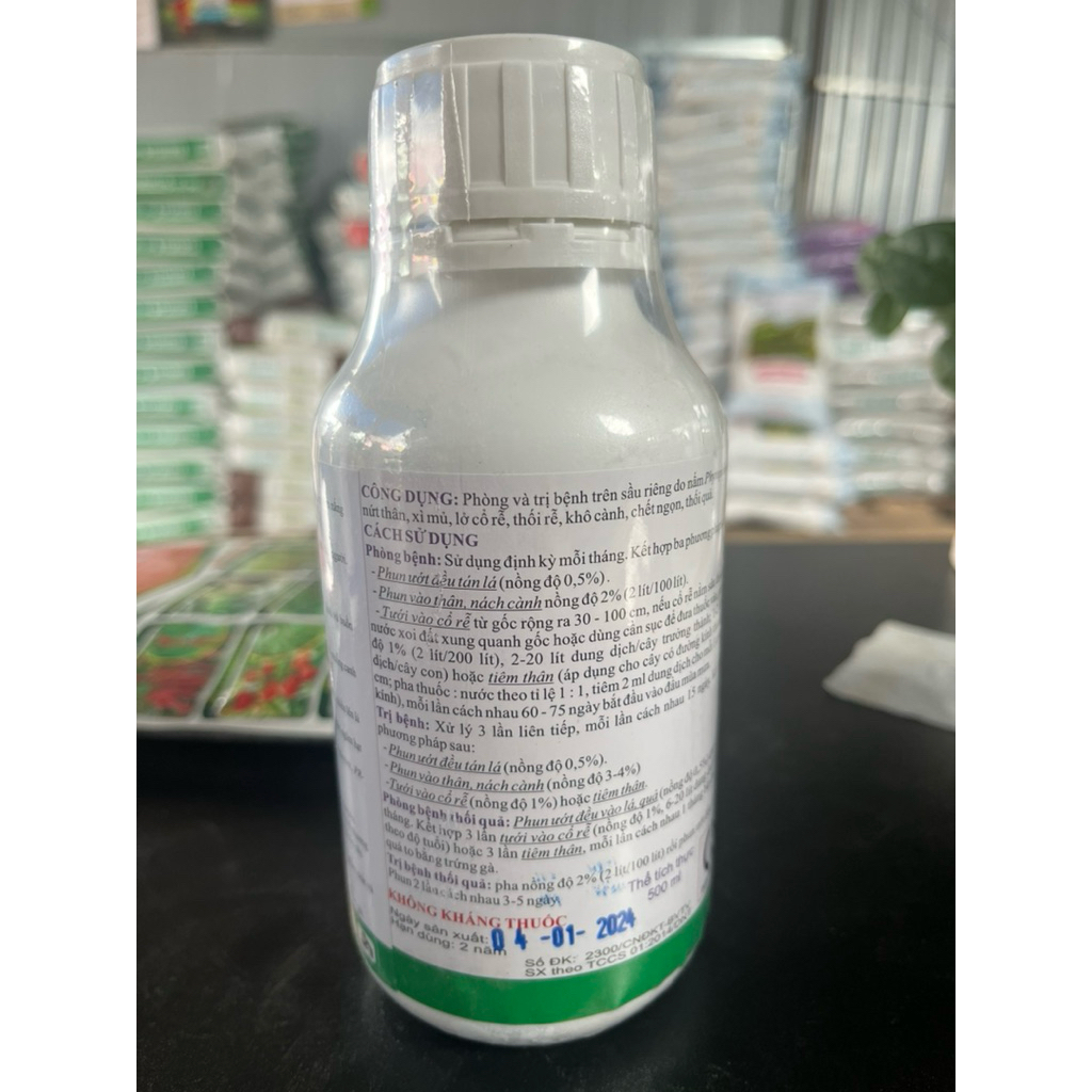 AGRI-FOS 400sl chai 400 ml- Nứt thân, Xì Mủ, Lở cổ rễ, khô cành, thối quả