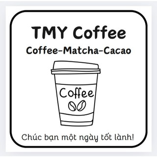 Sét 100 tem cafe in tên quán, nhãn dán ly coffee có sẵn keo kích thước 5x5cm