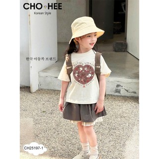 [B&G] Sét bộ CH áo thun cotton in hình kèm quần phối hàn quốc cho bé gái từ 12-45kg(2-12 tuổi)