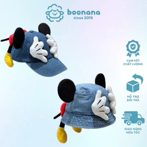 Mũ lưỡi trai, mũ vành denim, mũ chống nắng micky, size lớn cho bé trai bé gái 2-15t